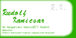 rudolf kanicsar business card